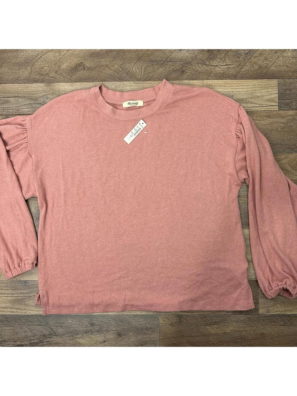 NWT Madewell Women's XS Dusty Rose Pink Dreamiest Pullover Sweater Soft Cozy